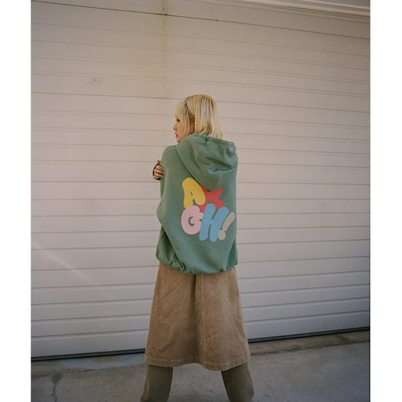 Limited Edition Uniqlo x CHAOS #RealTalk green hoodie - Picture 1 of 5